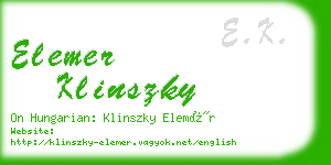 elemer klinszky business card